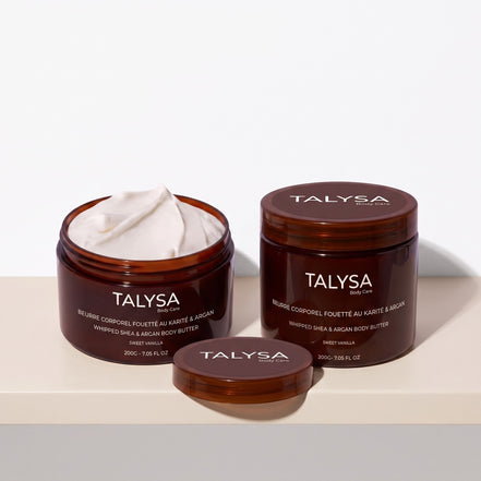 Pot de Beurre Corporel Fouetté Talysa 200 g, packaging marron glacé
