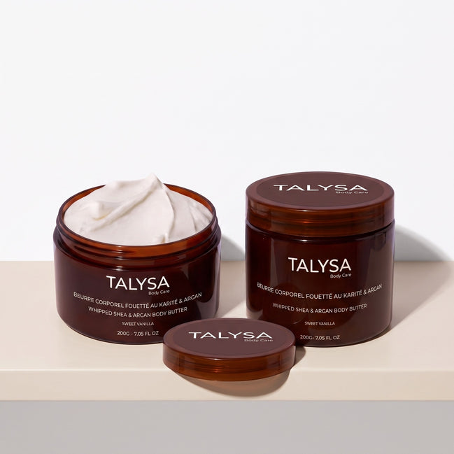 Pot de Beurre Corporel Fouetté Talysa 200 g, packaging marron glacé